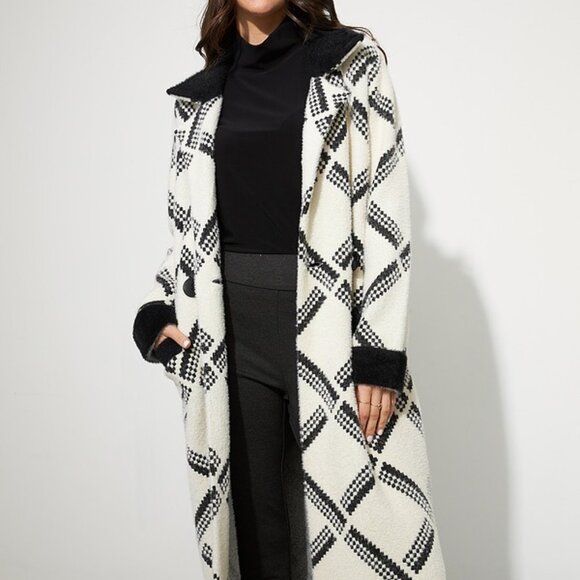 Joseph Ribkoff Jackets & Blazers - Joseph Ribkoff Checkered Jacket | Vanilla & Black | Style 223952 | Size S/P